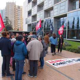 Concentració feta el febrer als jutjats de Girona per demanar l'alliberament dels dos joves.