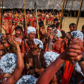 Los Yanomami en el encuentro de líderes Yanomami y Ye'kuana, donde los indígenas se manifestaron contra la minería ilegal en sus tierras. Noviembre de 2019, Comunidade Watoriki, región del Demini, Terra Indígena Yanomami. / VICTOR MORIYAMA/ INSTITUTO