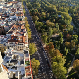 Imagen aérea de la calle Menéndez Pelayo, donde se proyecta construir el macroparking. Foto AV Retiro Norte.