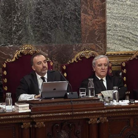 El presidente del Tribunal Manuel Marchena, junto a los jueces Andrés Martínez, Juan Ramón Berdugo y Antonio del Moral. EFE