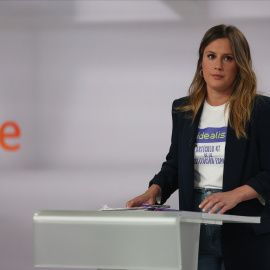 La candidata de Podemos a la Presidencia de la Comunidad de Madrid, Alejandra Jacinto, durante el debate electoral de los candidatos al Gobierno de la Comunidad de Madrid de cara a las elecciones autonómicas y municipales del próximo 28 de mayo en Madri