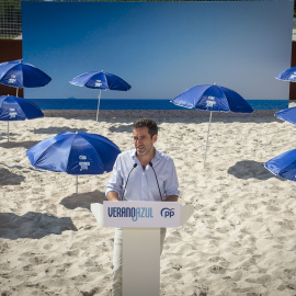 El portavoz de Campaña y vicesecretario de Cultura y Sociedad Abierta del PP, Borja Sémper, durante la presentación de acciones de campaña del PP para las próximas elecciones generales del 23 de julio. -JUAN BARBOSA / Europa Press