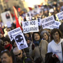 Imagen de archivo de una manifestación contra la 'ley mordaza' en Madrid. EFE/Víctor Lerena