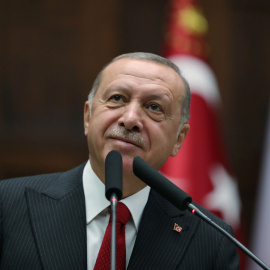 El presidente turco, Tayyip Erdogan, en el parlamento este miércoles. / Reuters