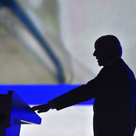 Francisco González, en su última junta de accionistas como presidente del BBVA, en Bilbao, en marzo de 2018. AFP/Ander Gillenea