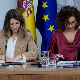 Les ministres de Treball, Yolanda Díaz, i Hisenda, Maria Jesús Montero.