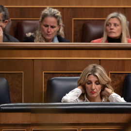  La vicepresidenta segunda y ministra de Trabajo y Economía Social, Yolanda Díaz, durante un pleno del Congreso de los Diputados. EFE/ Fernando Villar