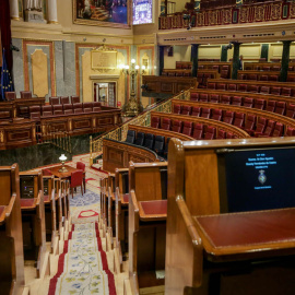 Hemiciclo vacío del Congreso de los Diputados. EUROPA PRESS/Ricardo Rubio