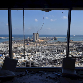 Panorámica del estado en que ha quedado la zona afectada por la explosión en Beirut. - EFE