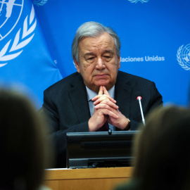 El Secretario General de las Naciones Unidas, Antonio Guterres, durante una rueda de prensa en Nueva York.- REUTERS/Mike Segar