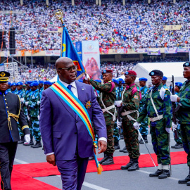 El presidente de la RCD, Felix Tshisekedi, durante la inauguración de su investidura.- REUTERS