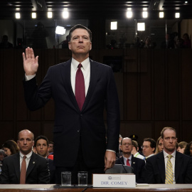 El exdirector del FBI James Comey testificando ante el Comité de Inteligencia del Senado /REUTERS