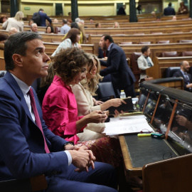  El presidente del Gobierno Pedro Sánchez durante una sesión de control al Gobierno, en el Congreso de los Diputados, a 24 de abril de 2024, en Madrid (España).- Jesús Hellín / Europa Press