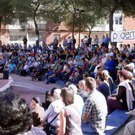 Circulo asambleario del Podemos de 2014 en Madrid.