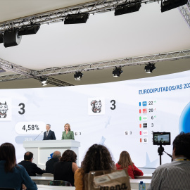 El ministro del Interior, Fernando Grande-Marlaska y la portavoz del Gobierno y ministra de Educación, Formación Profesional y Deportes, Pilar Alegría, durante una rueda de prensa en IFEMA Madrid, a 9 de junio de 2024, en Madrid (España).- Diego Radam