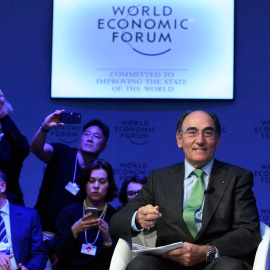 El presidente de Iberdrola, Ignacio Sánchez Galán, durante su participación en la cumbre de Davos.