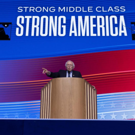 El congresista estadounidense Bernie Sanders durante la Convención Demócrata.- EFE/EPA/MICHAEL REYNOLDS