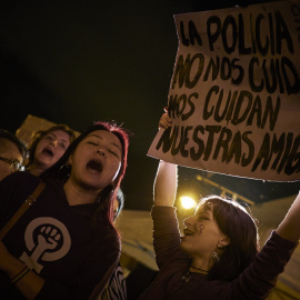  Cientos de personas durante una manifestación convocada por el Movimiento Feminista de Euskal Herria, por el 8M. Eduardo Sanz / Europa Press.