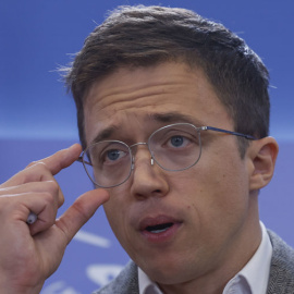 Íñigo Errejón, durante la rueda de prensa que ofreció este pasado martes en el Congreso. EFE/ Juan Carlos Hidalgo