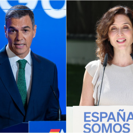 Pedro Sánchez, e Isabel Díaz Ayuso. EUROPA PRESS