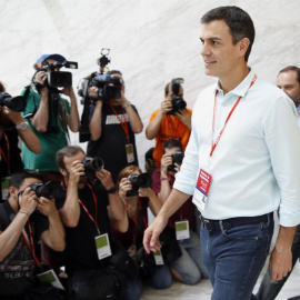 El líder del PSOE, Pedro Sánchez, tras la inauguración del Congreso Federal del PSOE. /EFE