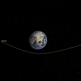 Trayectoria del asteroide que pasó el 16 de agosto a 2.950 kilómetros de la superficie terrestre./NASA/JPL-CALTECH