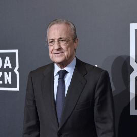 Fotografía de febrero de 2020 del presidente de ACS y del Real Madrid, Florentino Pérez, en la presentación de un documental del piloto Marc Márquez, en Madrid. E.P./Francisco Guerra