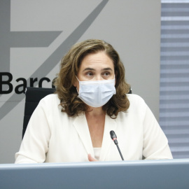 L'alcaldessa de Barcelona, Ada Colau, durant una roda de premsa el 26 d'agost de 2020. Gerard Artigas | ACN