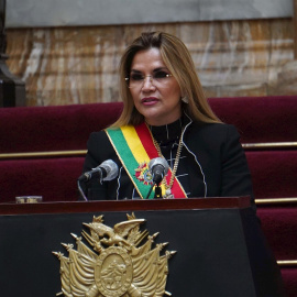 La autoproclamada presidenta de Bolivia, Jeanine Áñez. EFE/ Javier Mamani / Archivo