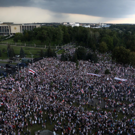 Vista de los manifestantes en Bielorrusia. Fuente: REUTERS.