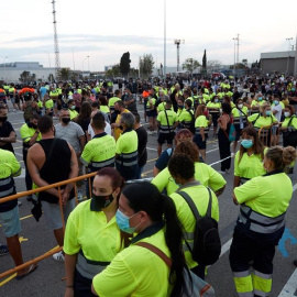 Concentració de treballadors d'Acciona