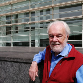 David Harvey, a la plaça dels Àngels. ANDER ZURIMENDI