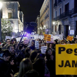 Concentración en Madrid contra la violencia de género.