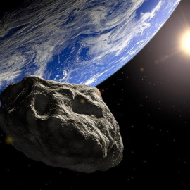 Recreación de un asteroide.