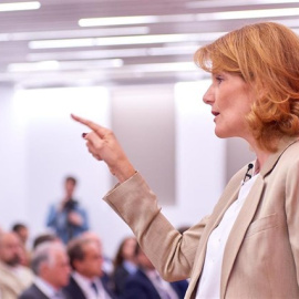 Fuencisla Clemares, directora general de Google España y Portugal, durante su intervención en la Fundación CRE100DO