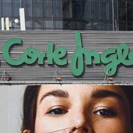 El logo de El Corte Ingles en uno de sus grandes almacenes en Madrid. AFP/GABRIEL BOUYS