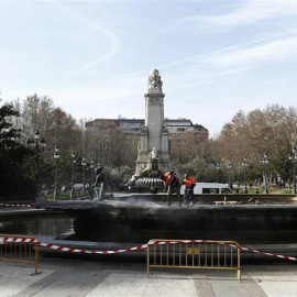 Vista general de la Plaza de España de Madrid. (EP)