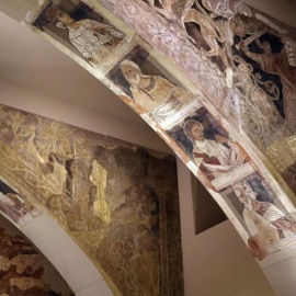 Pinturas murales reclamadas por el monasterio de Sijena, actualmente en el Museo de Lérida. EFE