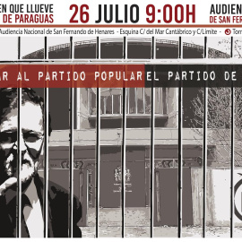 Cartel de la Coordinadora 25S para la convocatoria de concentración "Ilegalizar el Partido Popular, el partido de la mafia"