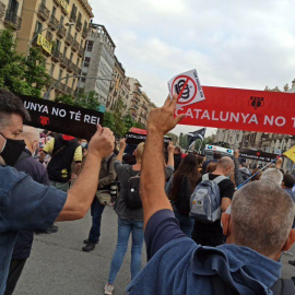 Protestes antimonàrquiques al Pla de Palau de Barcelona. Maria Rubio