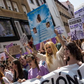 Valeria Quer, hermana de la joven Diana Quer, asesinada en Galicia por José Enrique Abuín, 'el Chicle', ha apoyado la manifestación estudiantil contra la sentencia a 'La Manada'.-JAIRO VARGAS