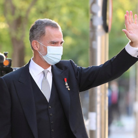 El rey Felipe VI durante su asistencia a la Apertura del curso académico de las Reales Academias.- EFE