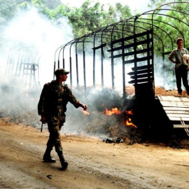 Militantes de las FARC en Cali, Colombia /REUTERS