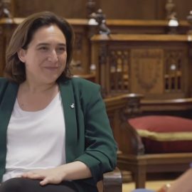 Ada Colau, durante la entrevista en TV3.