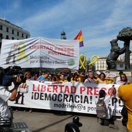 Concentració a la Puerta del Sol de Madrid en favor de la llibertat dels presos polítics catalans