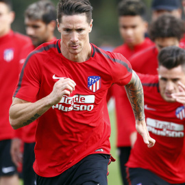 Fernando Torres entrenándose el 1 de noviembre de 2017