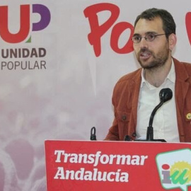 Toni Valero, en un acto público de IU.