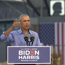 Obama en el mitin a favor del candidato demócrata Joan Biden en Filadelfia