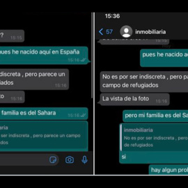 Captura de pantalla de la conversación entre la joven y la intermediaria de la inmobiliaria.