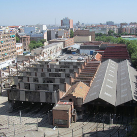 Vista de las Cocheras de Cuatro Caminos desde el Hotel Metropolitan. Wikipedia